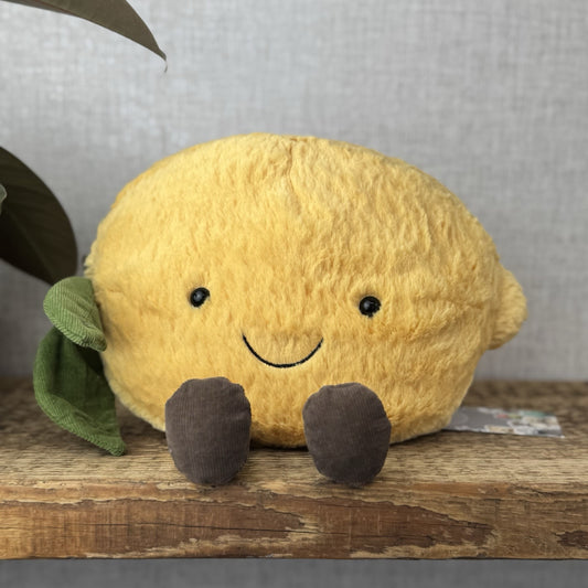Jellycat Large Amuseable Lemon - Big Lemon With Legs - Food Play Soft Toy 8”