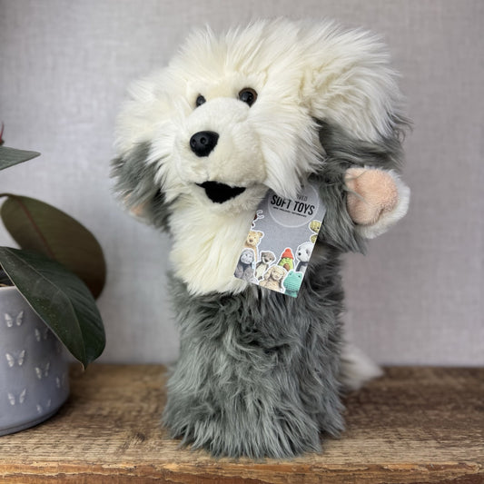 The Puppet Company - Old England Sheep Dog Long Sleeve Puppet Puppy Fluffy 14"