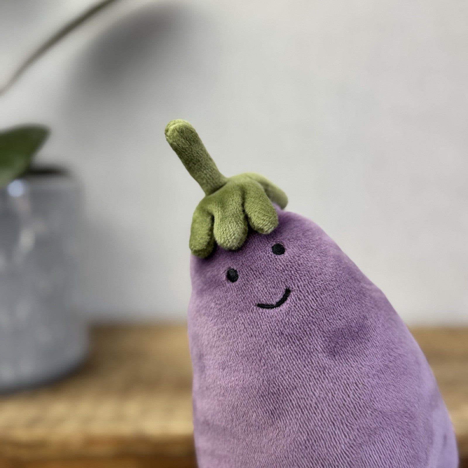 Jellycat Vivacious Aubergine - Small Purple Velour Beanie Vegetable Play 7"