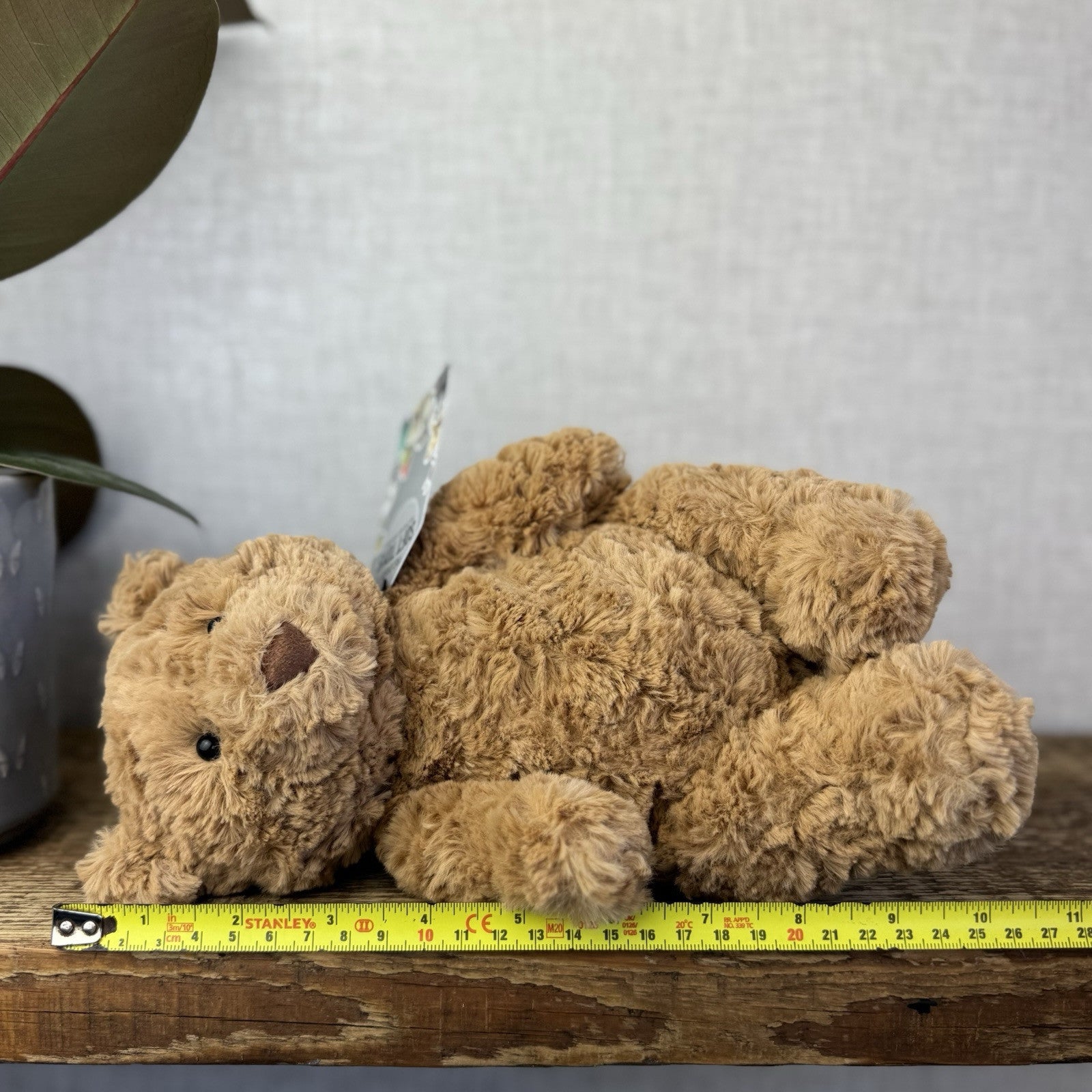 Jellycat Medium Bartholemew Bear - Jellycat Textured Tan Sitting Bear Plush 12"