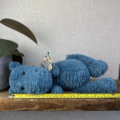 Jellycat Quangle Wangle Hippo - Blue Textured Sitting Hippopotamus Beanie 12"