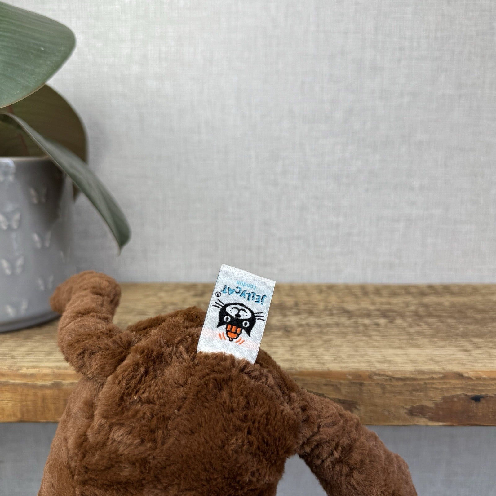 Jellycat Tuffet Monkey - Medium Brown Beanie Plush Textured Soft Toy Retired 12"