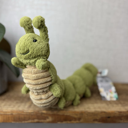 Jellycat Christopher Caterpillar Soft Toy Green Caterpillar Bug Soft Beanie 12”