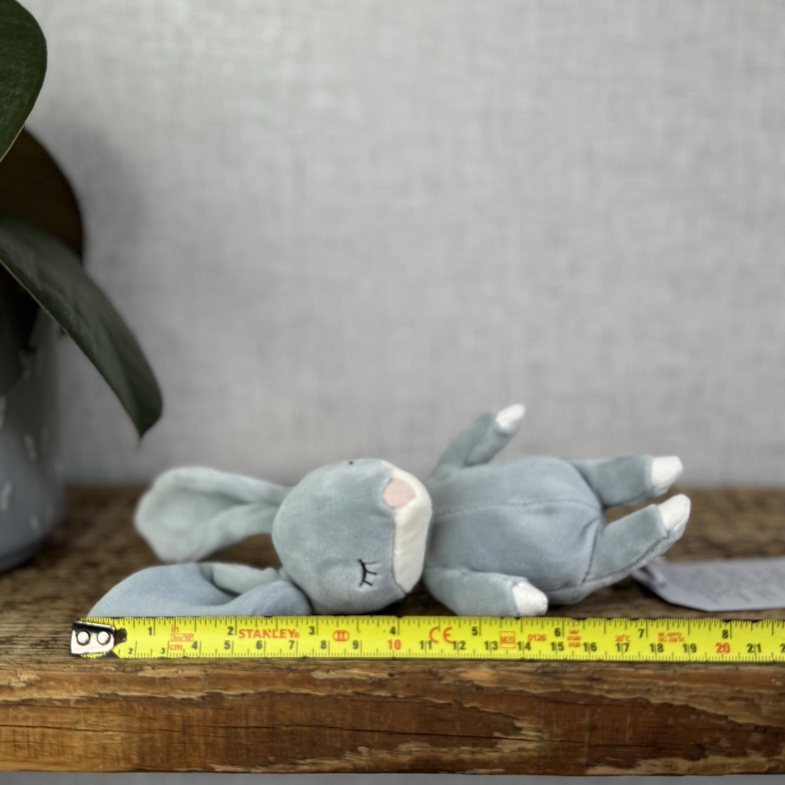 Jellycat Minikin Bunny Rabbit Grey - Tiny Small Velour Bunny Beanie Retired 6"