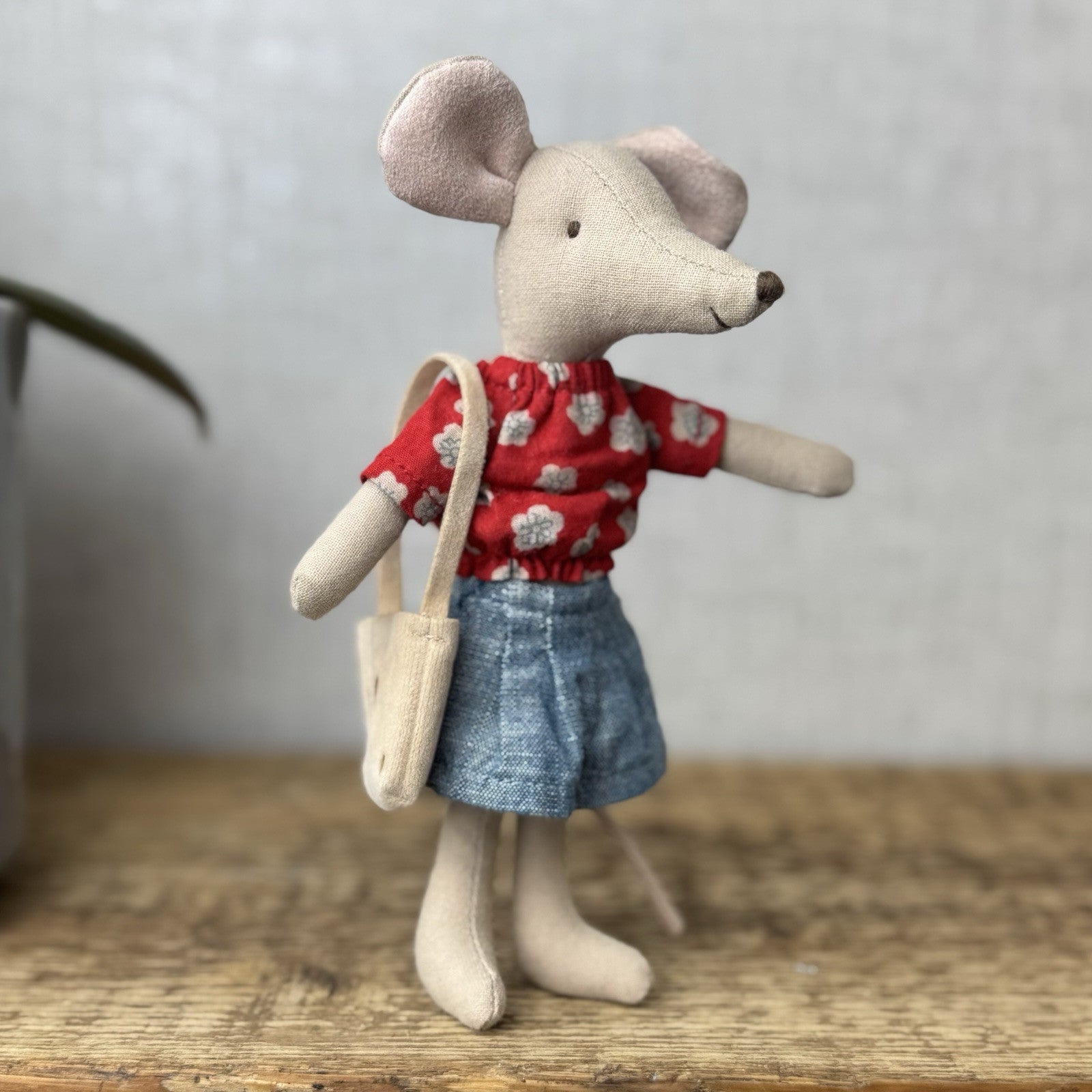 Maileg Mum Mouse - Maileg Mum Mouse With Cheese Bag Denim Skirt 