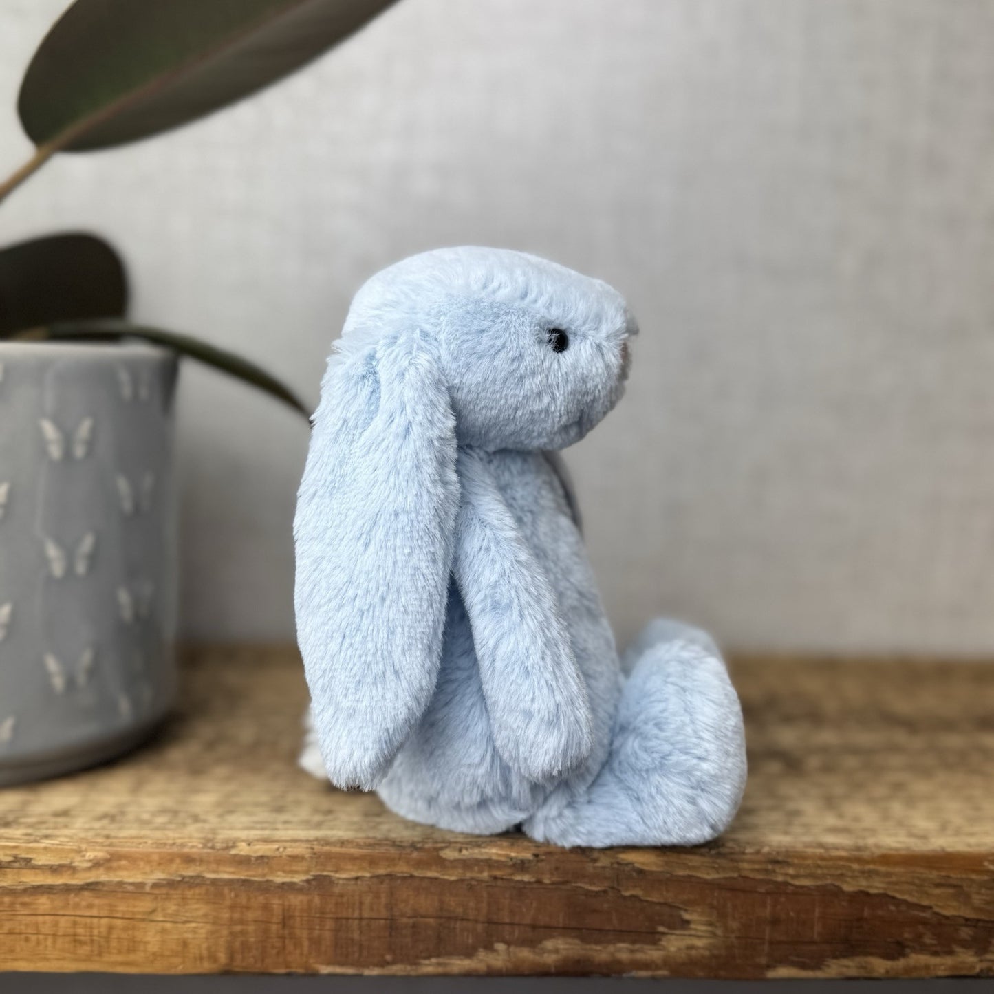 Jellycat Bashful Bunny Rattle Baby Blue - Baby Blue Small Rabbit Soft Toy 8”