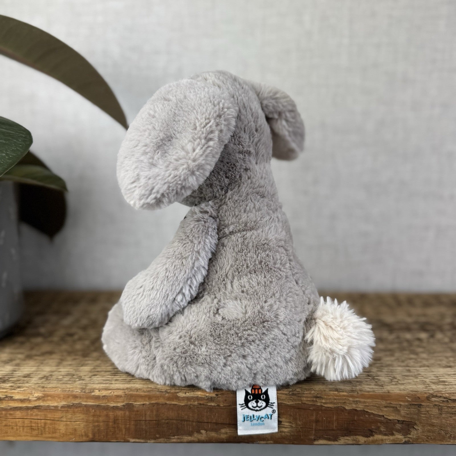 Jellycat Nibs Bunny - Retired Grey Beanie Rabbit - Big Feet Lop Eared 9"
