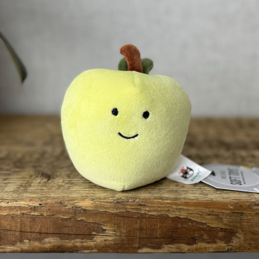 Jellycat Fabulous Fruit Apple - Green Apple Velour Play Food Soft Toy Beanie 4”