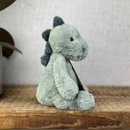 Jellycat Small Puffles Dinosaur - Small Light Green Super Soft Dinosaur Plush 9"