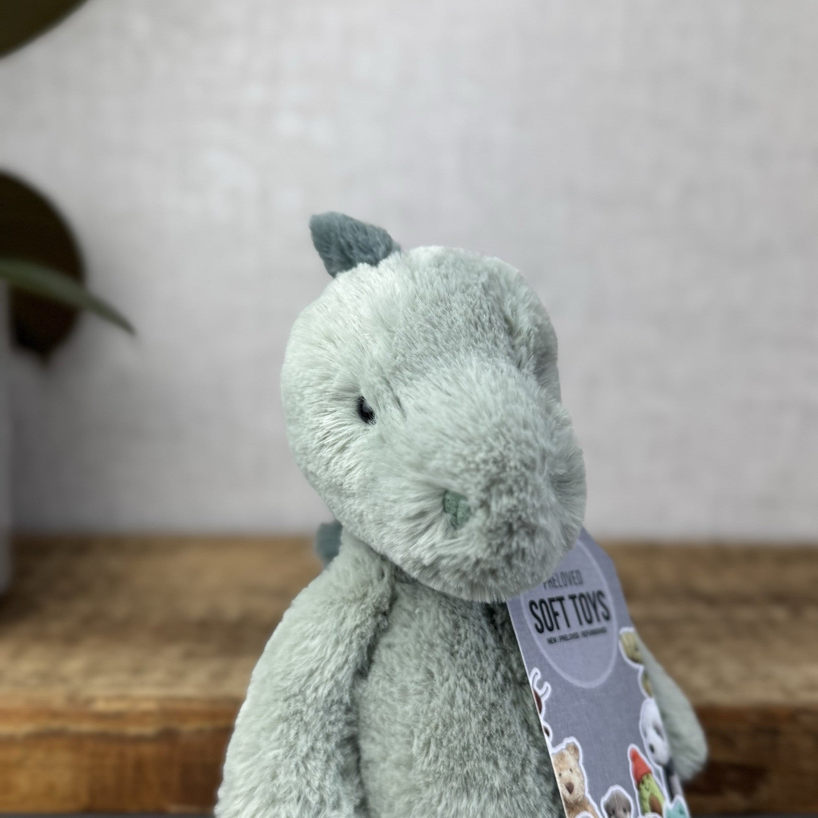 Jellycat Small Puffles Dinosaur - Small Light Green Super Soft Dinosaur Plush 9"