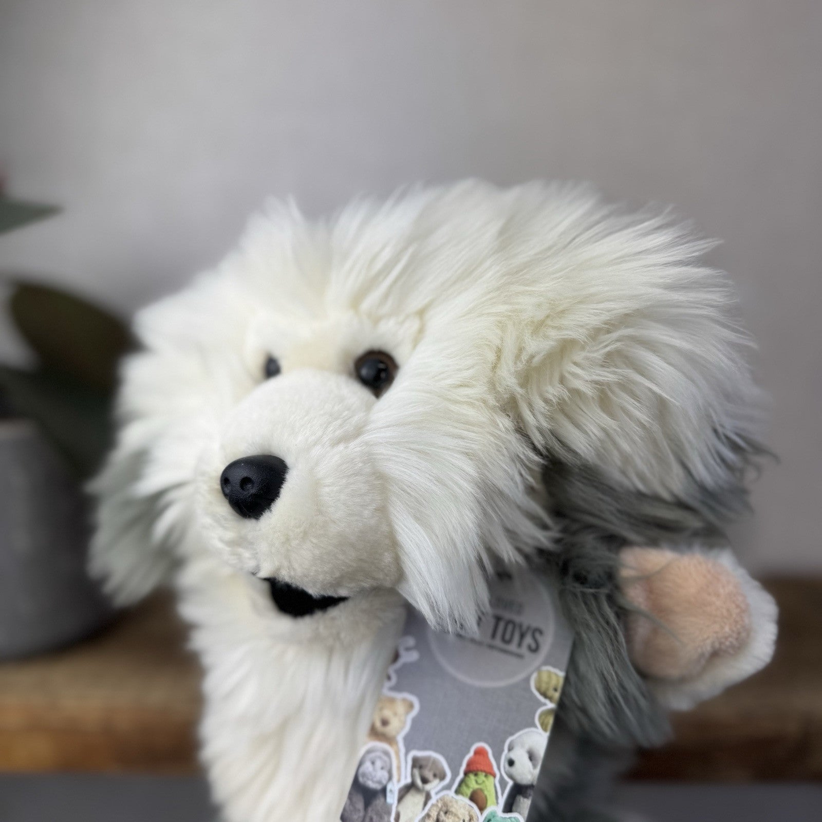 The Puppet Company - Old England Sheep Dog Long Sleeve Puppet Puppy Fluffy 14"