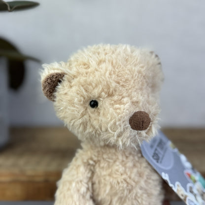 Jellycat Small Vintage Bear - Vintage Light Brown Bear Beanie Soft Toy Small 9”