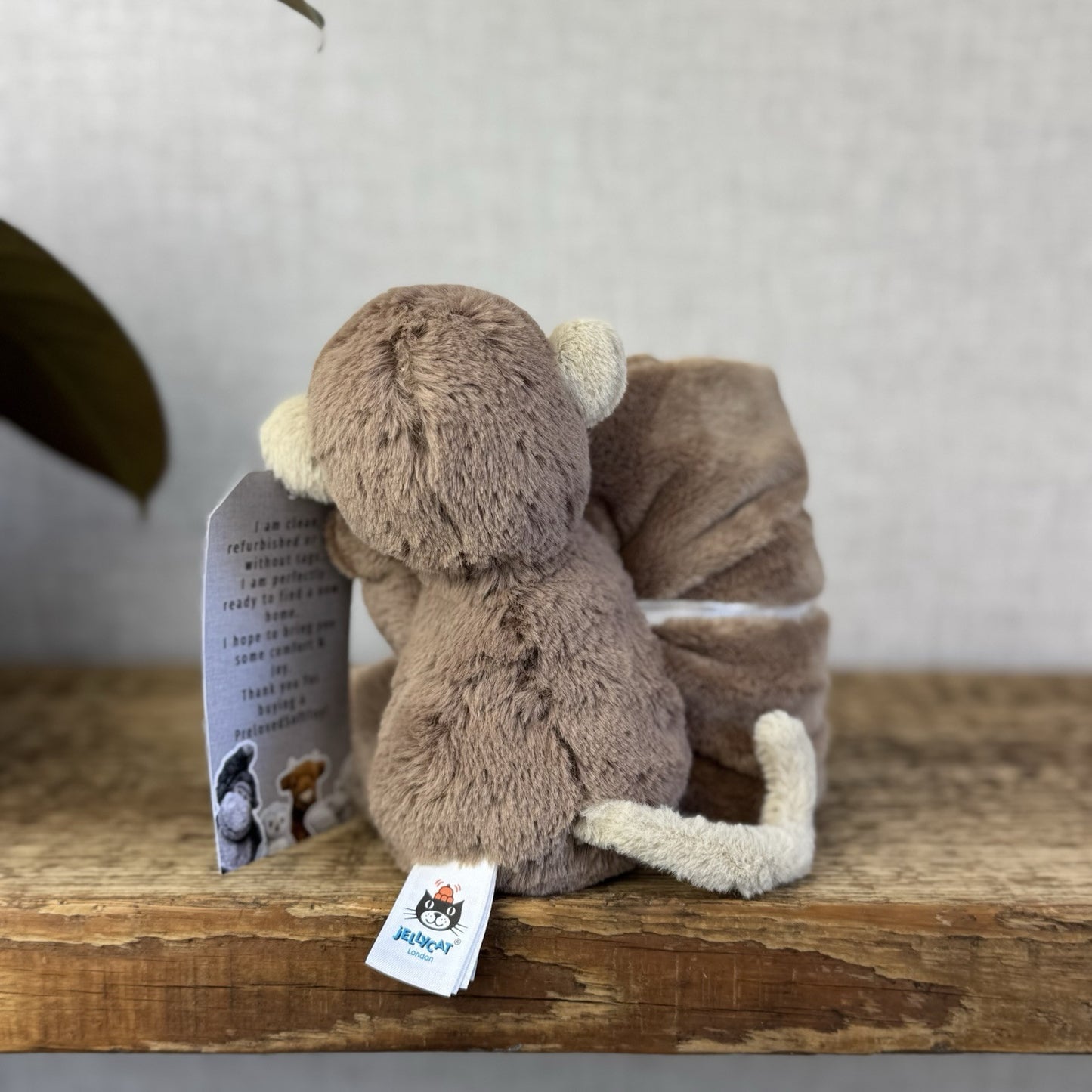 Jellycat Bashful Monkey Soother - Monkey Comforter Blanket Brown Baby Gift NWOT