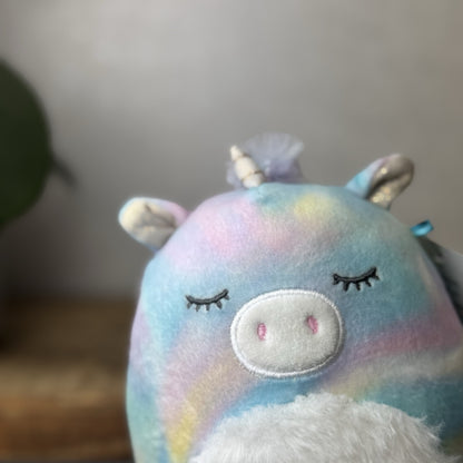 Squishmallow Rodina Unicorn Pegasus - Tie-dye Unicorn Wings Sparkly Blue/pink 5"