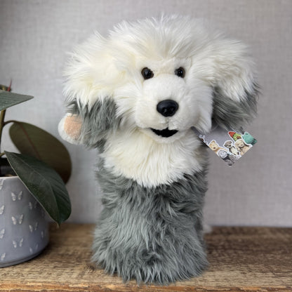 The Puppet Company - Old England Sheep Dog Long Sleeve Puppet Puppy Fluffy 14"