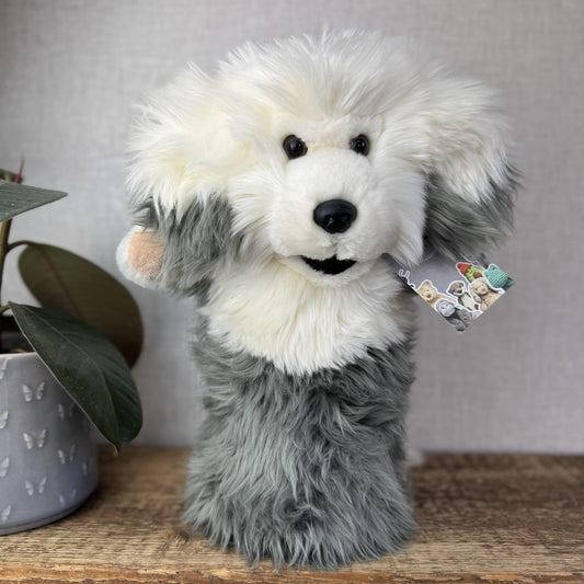 The Puppet Company - Old England Sheep Dog Long Sleeve Puppet Puppy Fluffy 14"