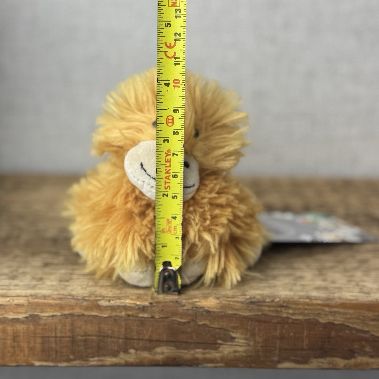 Jellycat Tiny Truffles Highland Cow - Tiny Orange Fluffy Cow Mini Beanie Toy 4”