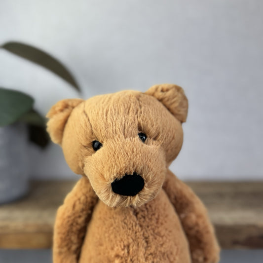 Jellycat Bashful Bear - Medium Brown Bashful Bear - Retired Bear With Tags 12”