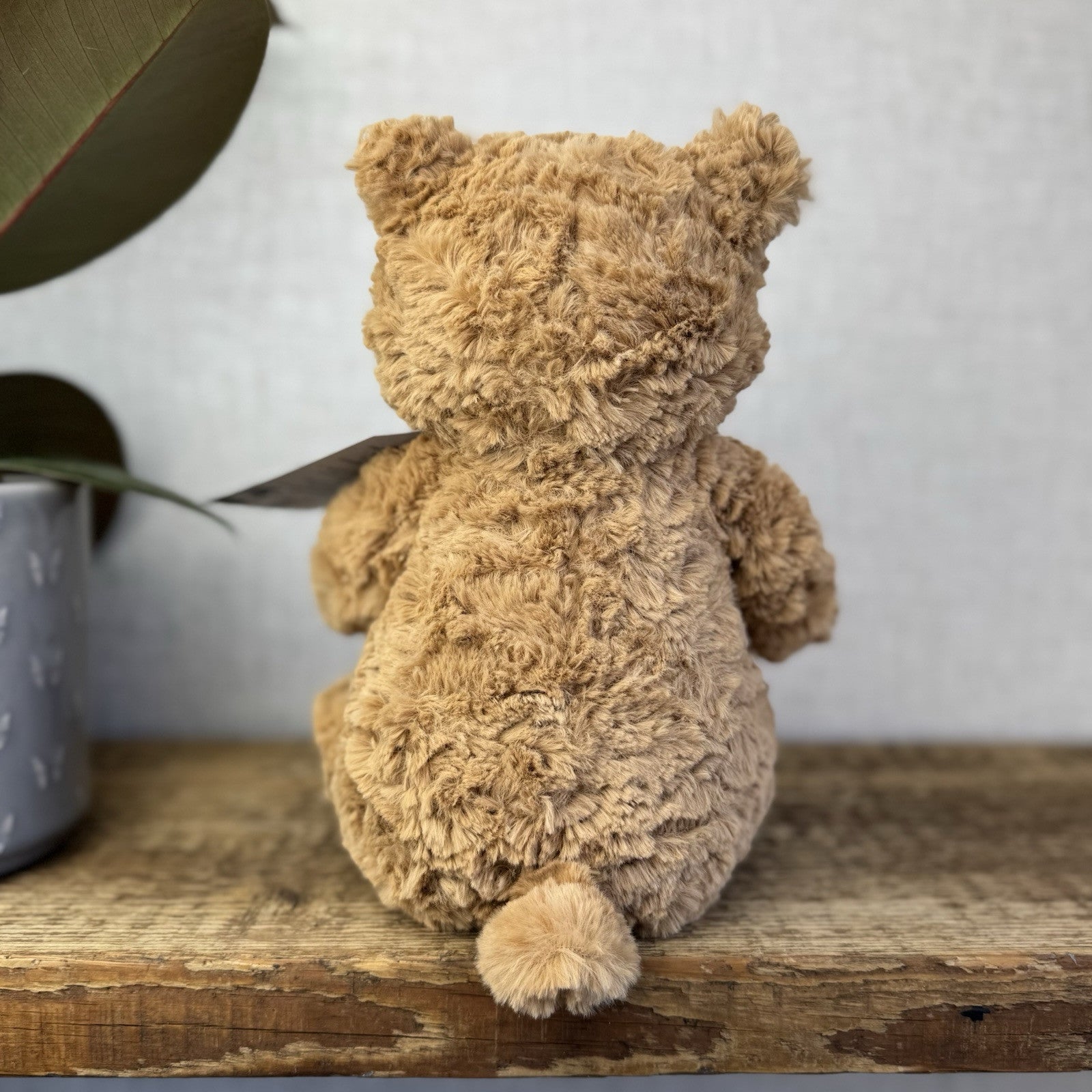 Jellycat Medium Bartholemew Bear - Jellycat Textured Tan Sitting Bear Plush 12"