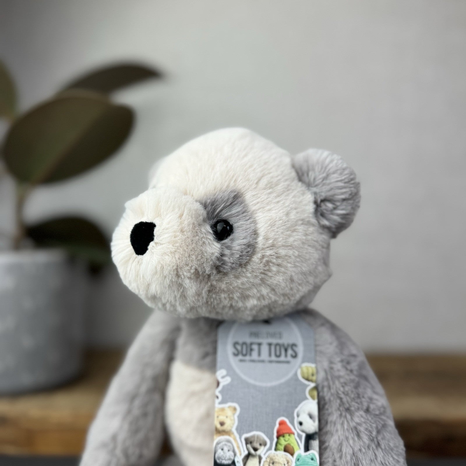 Jellycat Medium Buckley Panda - Snugglet Panda - Grey & White Beanie Panda 14”