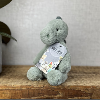 Jellycat Small Puffles Dinosaur - Small Light Green Super Soft Dinosaur Plush 9"