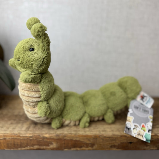 Jellycat Christopher Caterpillar Soft Toy Green Caterpillar Bug Soft Beanie 12”