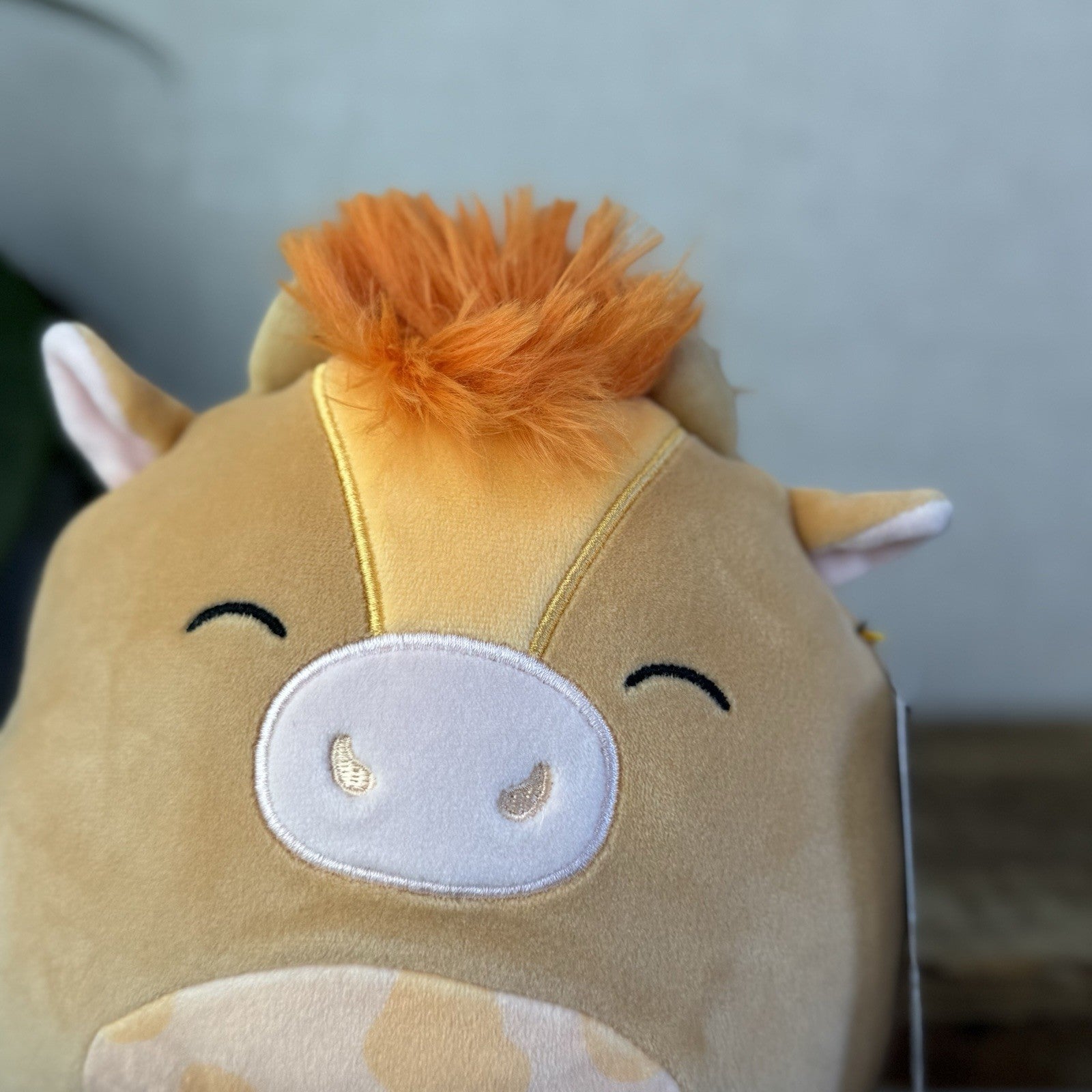 Squishmallow Quinick Brown/Orange Cow Fluffy Hair Cute Cow Squish Small 7.5"