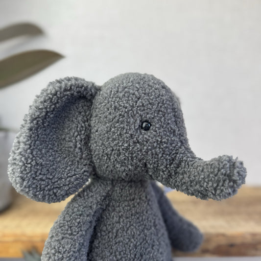 Jellycat Allenby Elephant - Medium Grey Sitting Elephant Plush Retired 12”