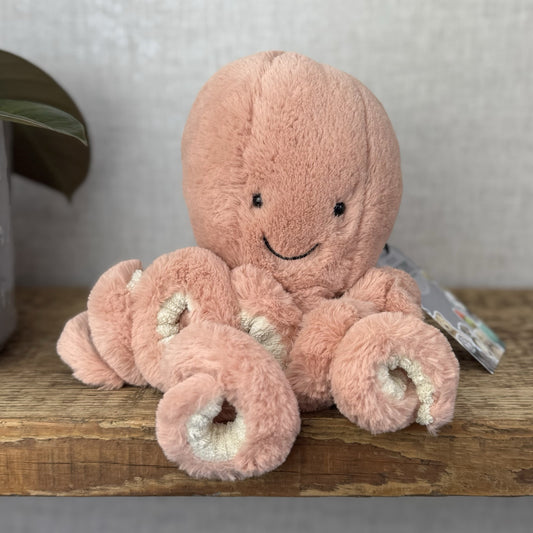Jellycat Odell Octopus - Small Pink Octopus Plush Beanie Small Toy 10"