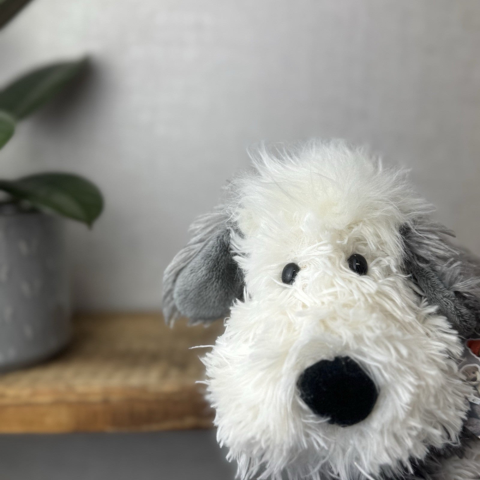 Jellycat Medium Truffles Chaucer Dog - Cream/Grey Floppy Dog Pillow Retired 14”