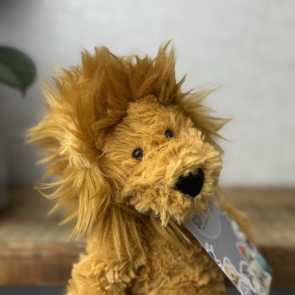 Jellycat Small Mumble Lion - Iggle Squiggle Orange Texture Jellycat Lion 9”