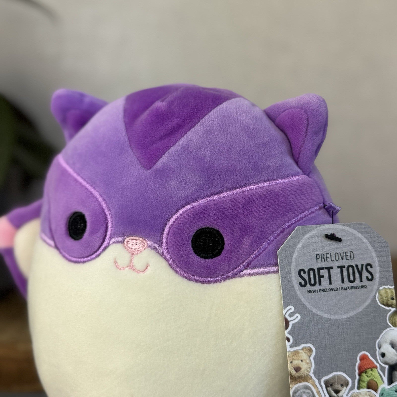 Squishmallow Joy Purple Sugar Glider, Cute Squishmallow Small Plush Toy 7.5"