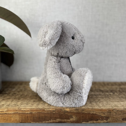 Jellycat Nibs Bunny - Retired Grey Beanie Rabbit - Big Feet Lop Eared 9"