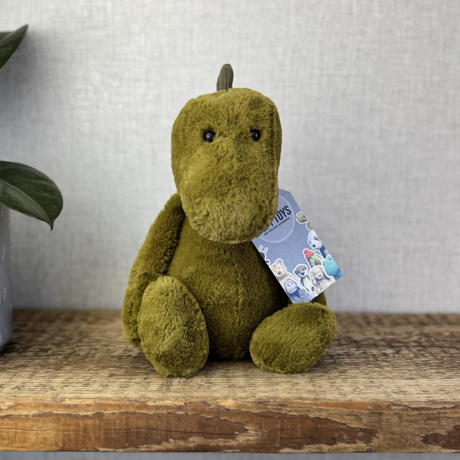 Jellycat Bashful Medium Dinosaur - Medium Beanie Plush Olive Green Dino 12”