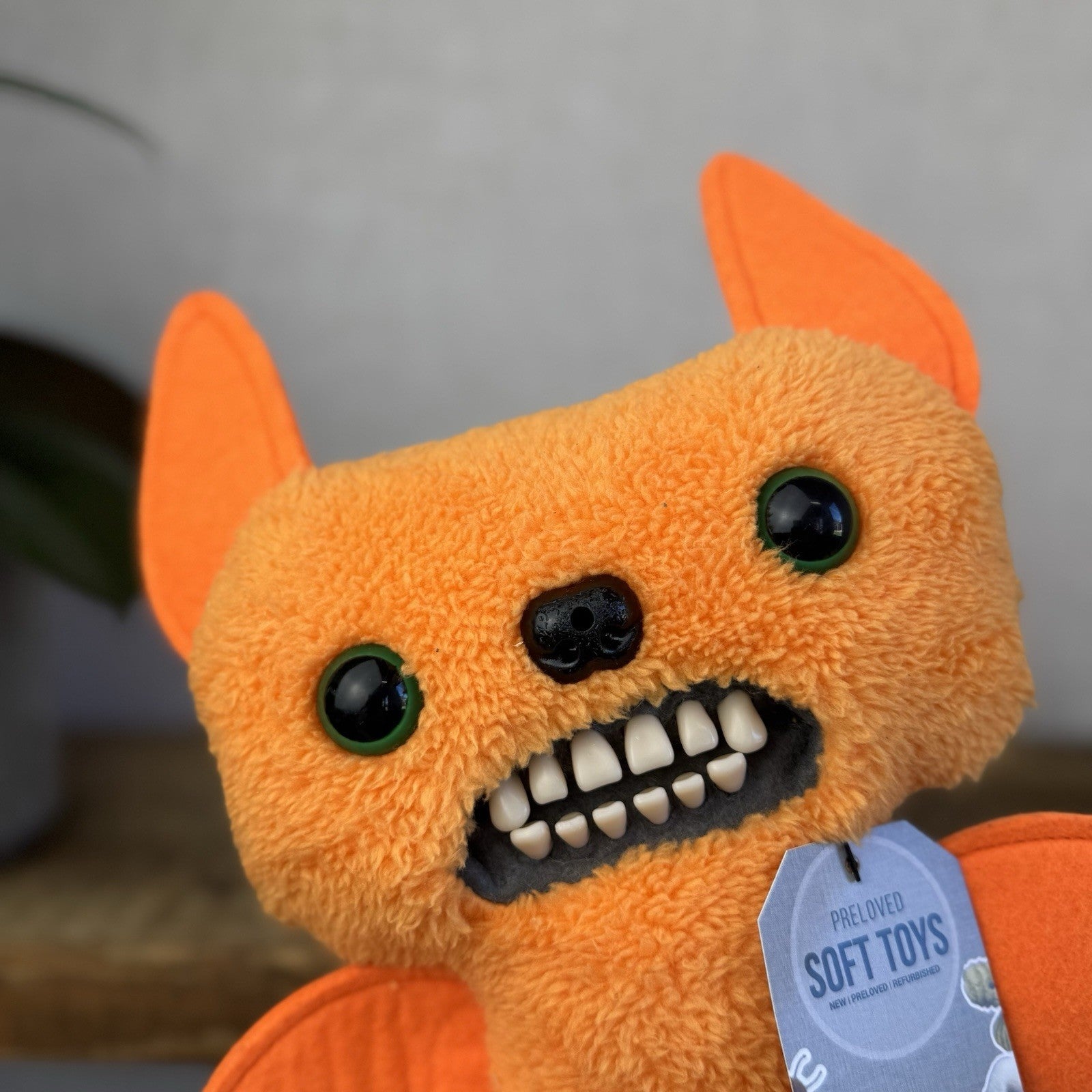 Fuggler Fart Face Fuggler Winged Bat - Orange Fluffy Bat Funny Ugly Monster 