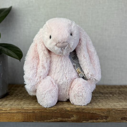 Jellycat Medium Bashful Pink Bunny - Light Pink Baby Pink Bunny Soft Toy 12” (2)
