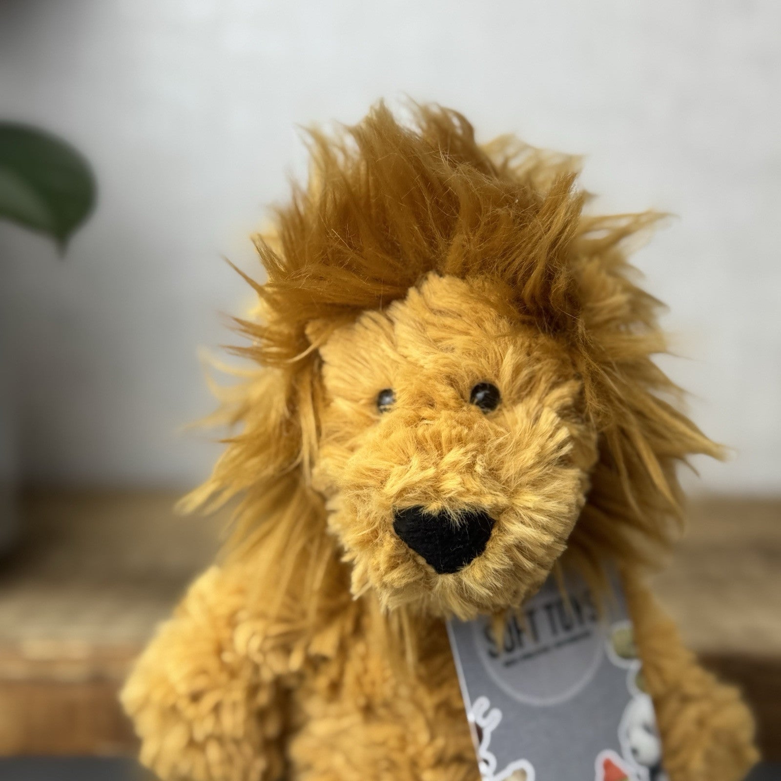 Jellycat Small Mumble Lion - Iggle Squiggle Orange Texture Jellycat Lion 9”
