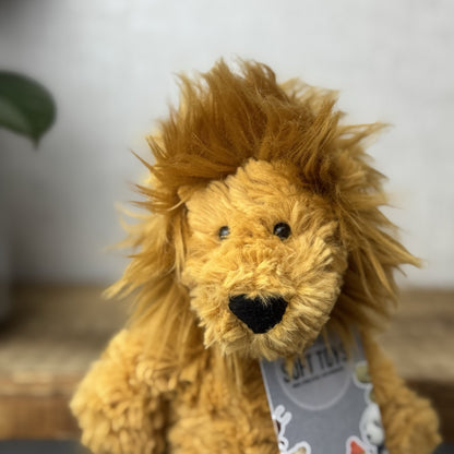 Jellycat Small Mumble Lion - Iggle Squiggle Orange Texture Jellycat Lion 9”