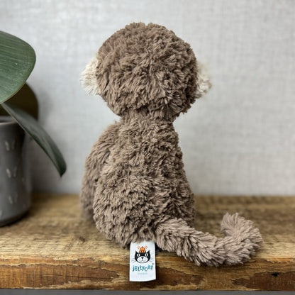 Jellycat Smuffle Monkey - Retired Textured Long Limbed Monkey Light Brown 14"