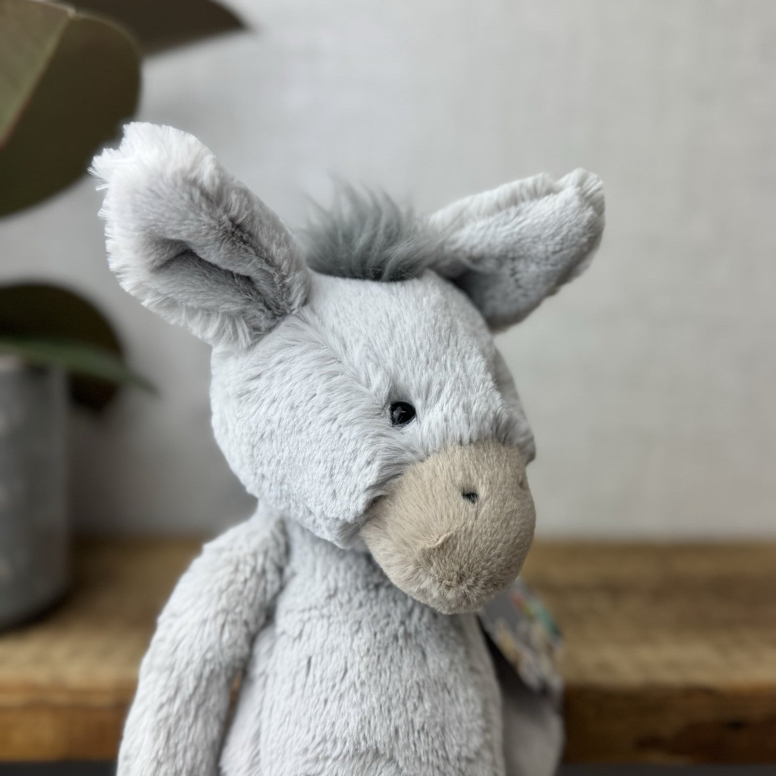 Jellycat Medium Bashful Donkey - Jellycat Donkey - Grey Donkey Beanie 12” (2)