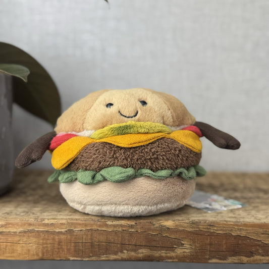 Jellycat Amuseable Burger Plush Soft Toy Food - Burger Beanie Plush Collectible