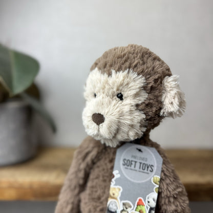 Jellycat Smuffle Monkey - Retired Textured Long Limbed Monkey Light Brown 14"