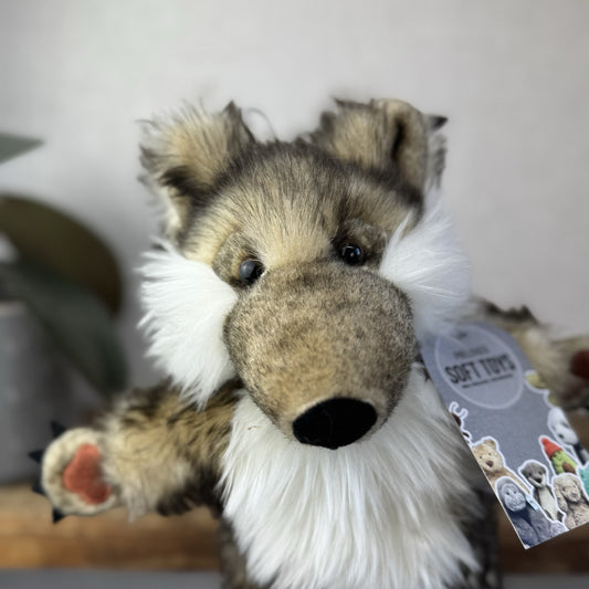 The Puppet Company - Grey Fluffy Wolf Puppet - Fairytail Puppet Soft Play 12"