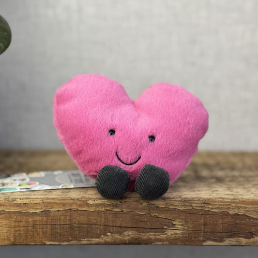 Jellycat Amuseable Pink Heart Small Heart Beanie - Jellycat Heart Small 4” (2)