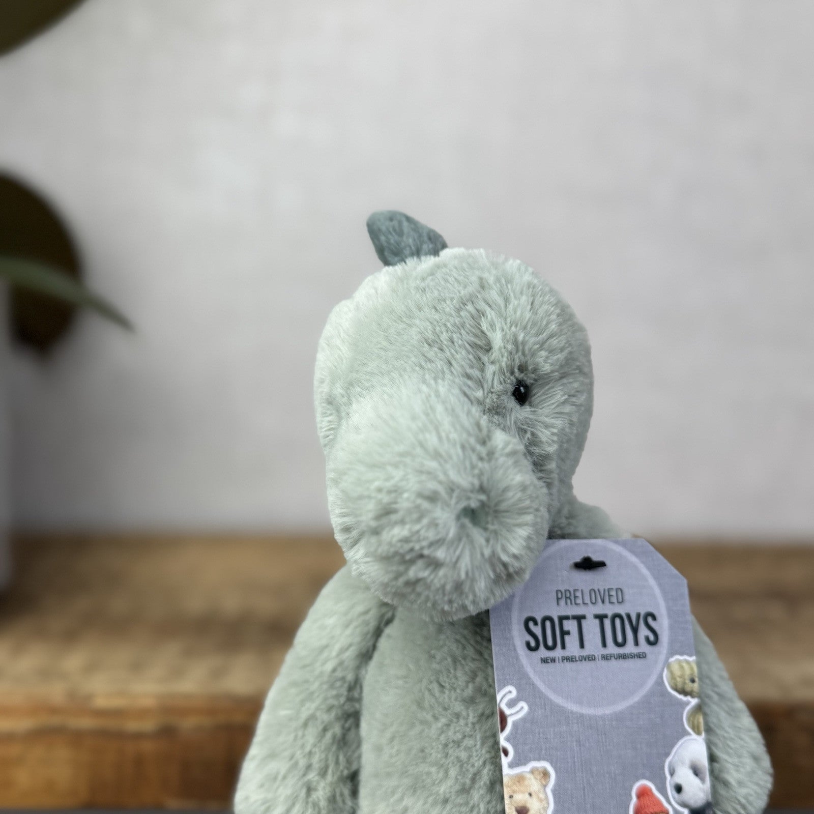 Jellycat Small Puffles Dinosaur - Small Light Green Super Soft Dinosaur Plush 9"