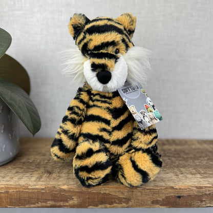 Jellycat Medium Bashful Tiger - Orange/white Tiger Old Style Jellycat Beanie 12”