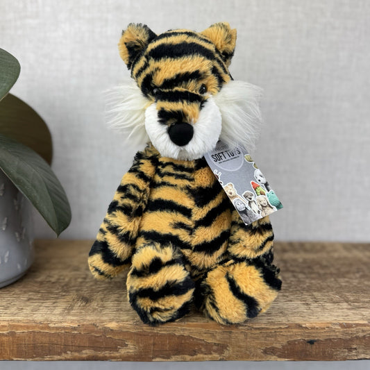Jellycat Medium Bashful Tiger - Orange/white Tiger Old Style Jellycat Beanie 12”