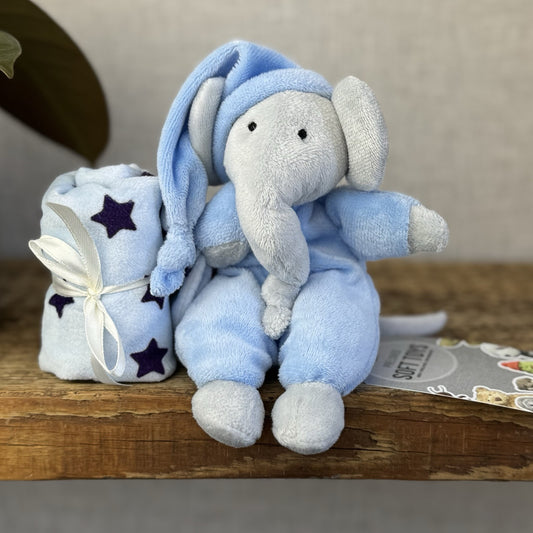 Jellycat Starry Nights Elephant Soother - Little Jellycat Stars/Blue Comforter