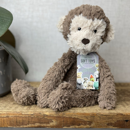 Jellycat Smuffle Monkey - Retired Textured Long Limbed Monkey Light Brown 14"