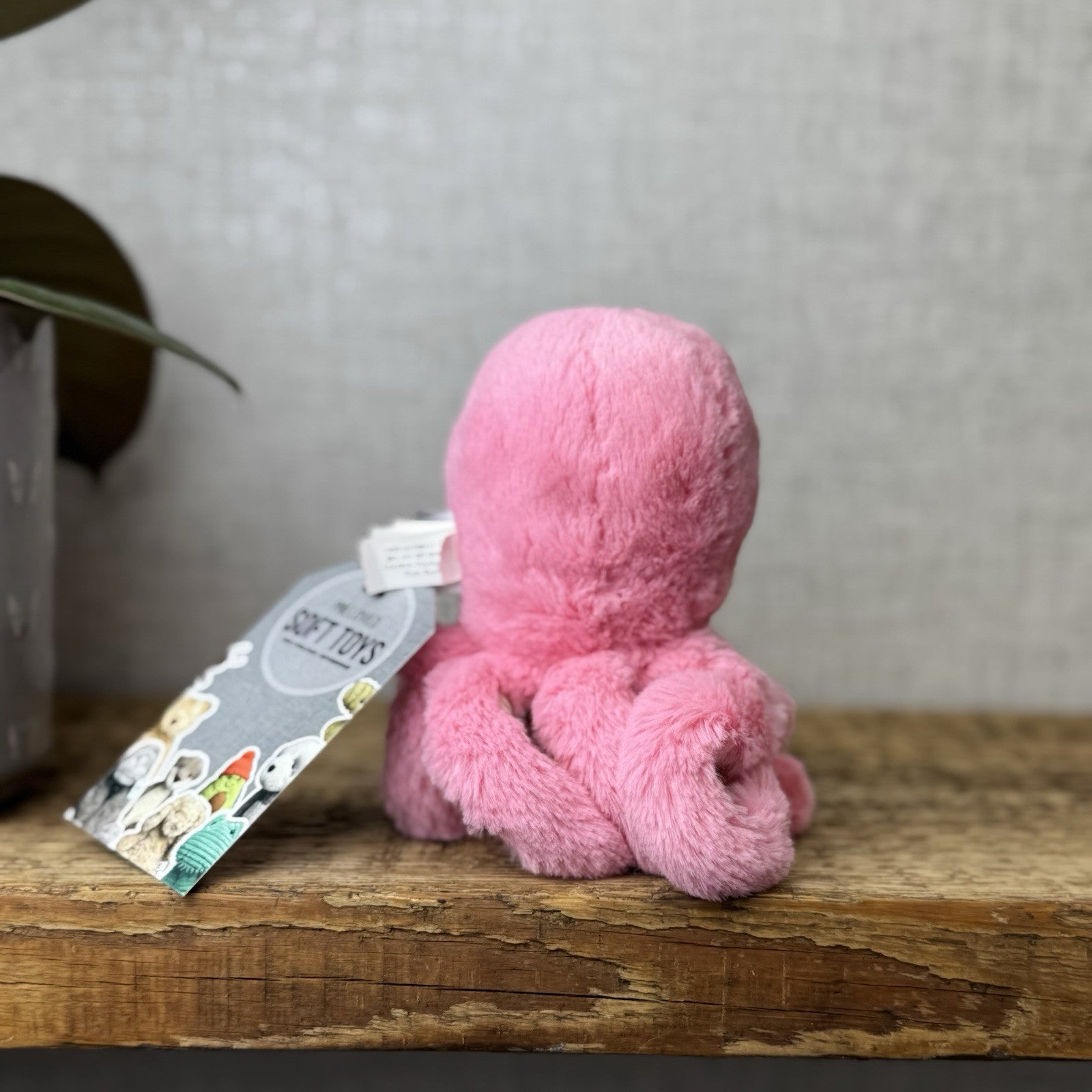 Jellycat Tiny Candie Octopus - Tiny Bright Pink Octopus Plush Beanie Retired 5”